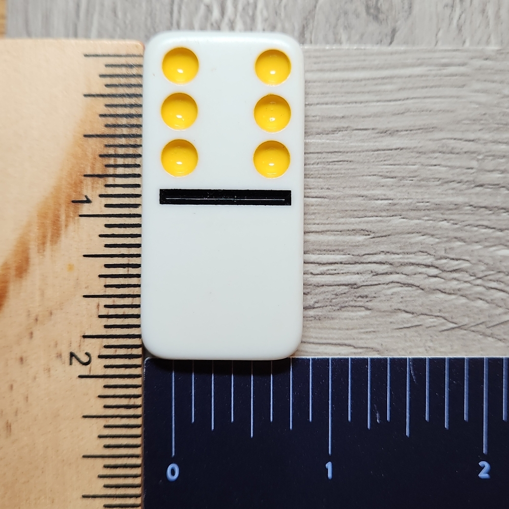 Blank:6 Replacement Dominoes Large Dot Shiny Color 2 X 1 X 1/4th Blank 6